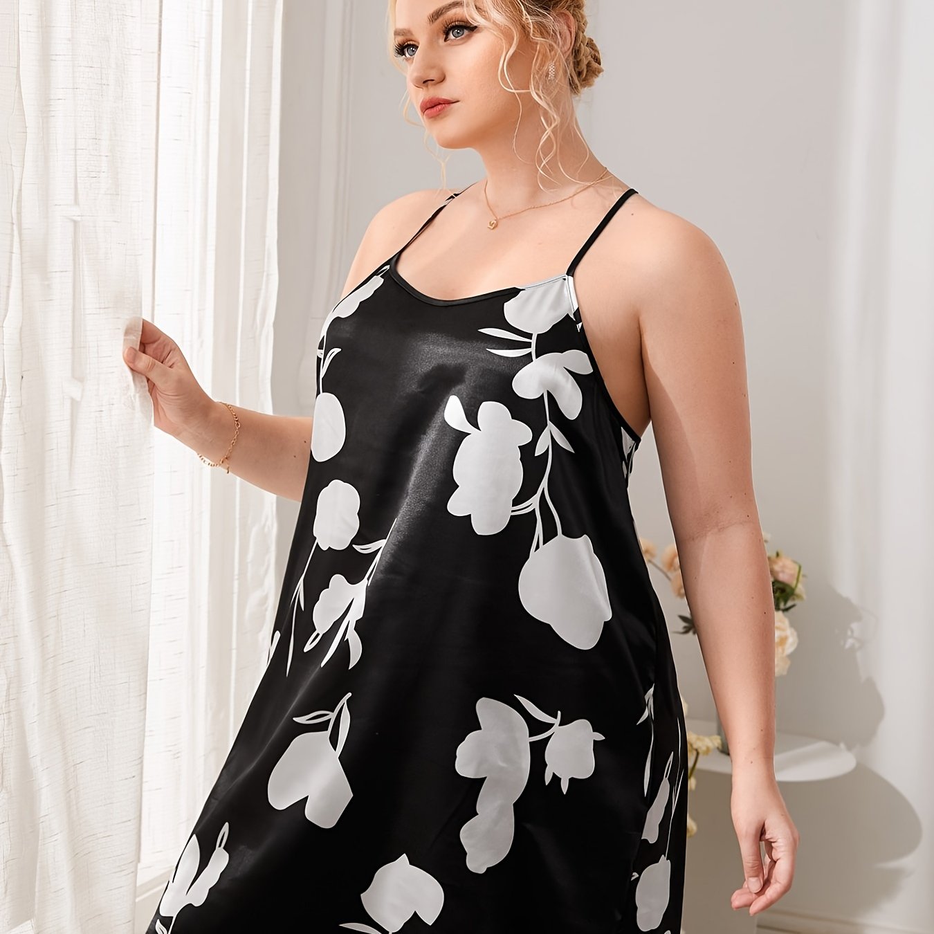 Floral Print Cami Midi Nightdress