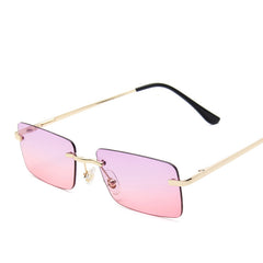 Rimless UV Protection Square Sunglasses for Women