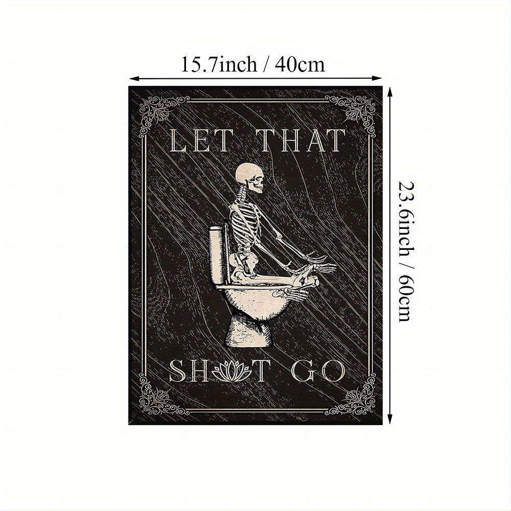 Funny Skeleton Bathroom Decor Canvas Print