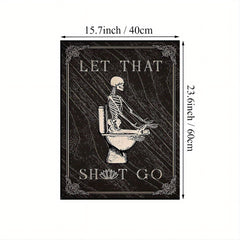 Funny Skeleton Bathroom Decor Canvas Print