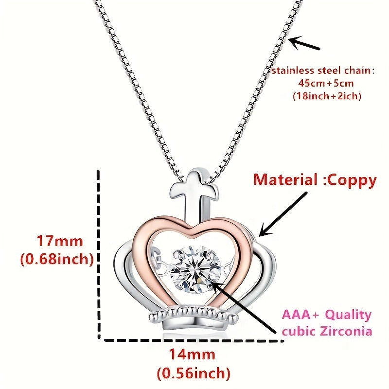 Crown Pendant Necklace Holiday Gift For Mom With Card