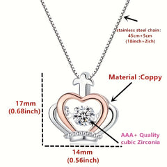 Crown Pendant Necklace Holiday Gift For Mom With Card