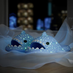 Cartoon Shark Luminous Slippers Girls Non Slip Lightweight Open Toe Slippers