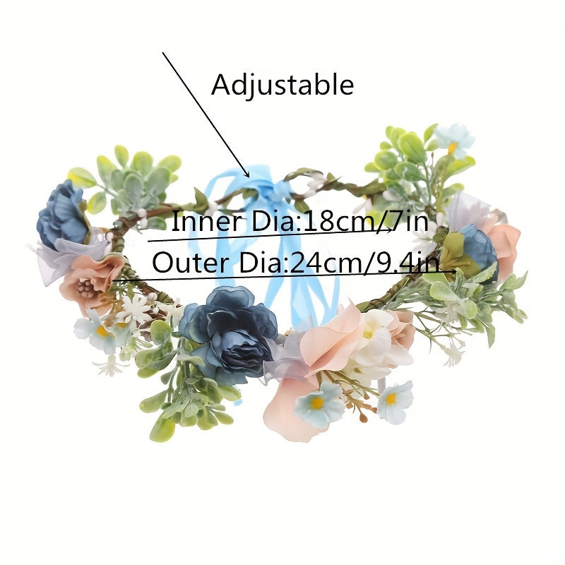 Simulated Flower Garland for Girls Party Headdress