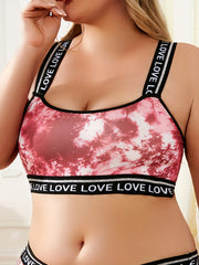 Plus Size Tie Dye Criss Cross Wireless Bralette