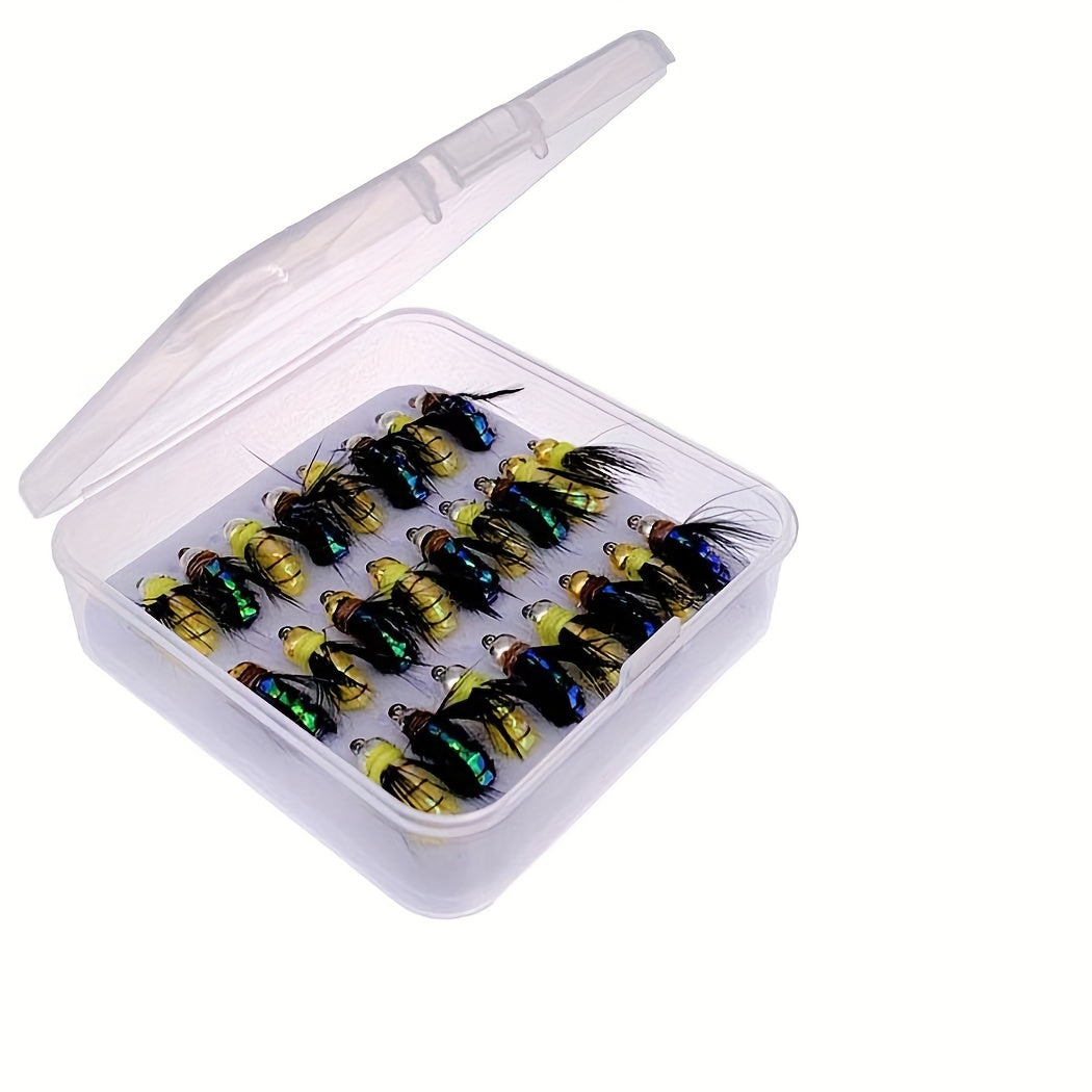 Wooly Worm Fly Fishing Lures 25pcs with Hard Hook for Bass Trout Salmon