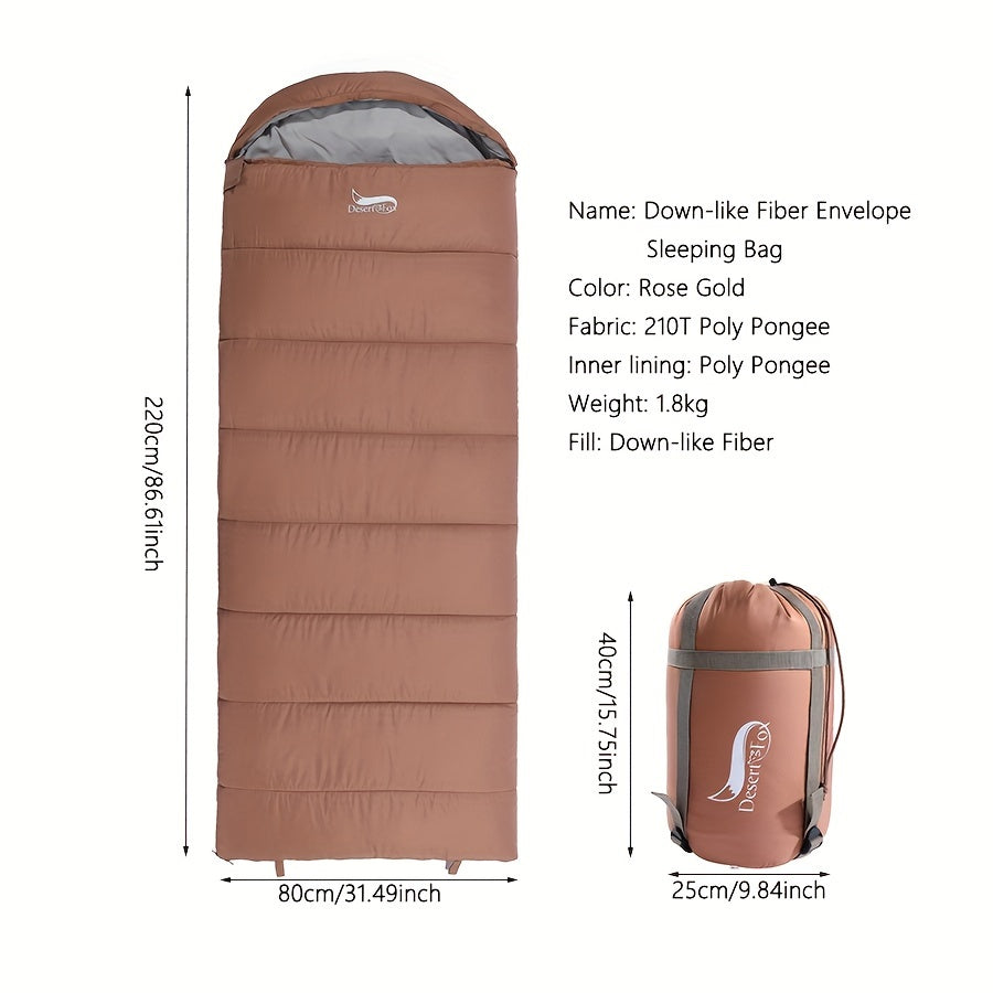 Outdoor Sleeping Bag Down-like Fiber Cotton for 25F-50F Temp, 1.8KG
