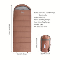 Outdoor Sleeping Bag Down-like Fiber Cotton for 25F-50F Temp, 1.8KG