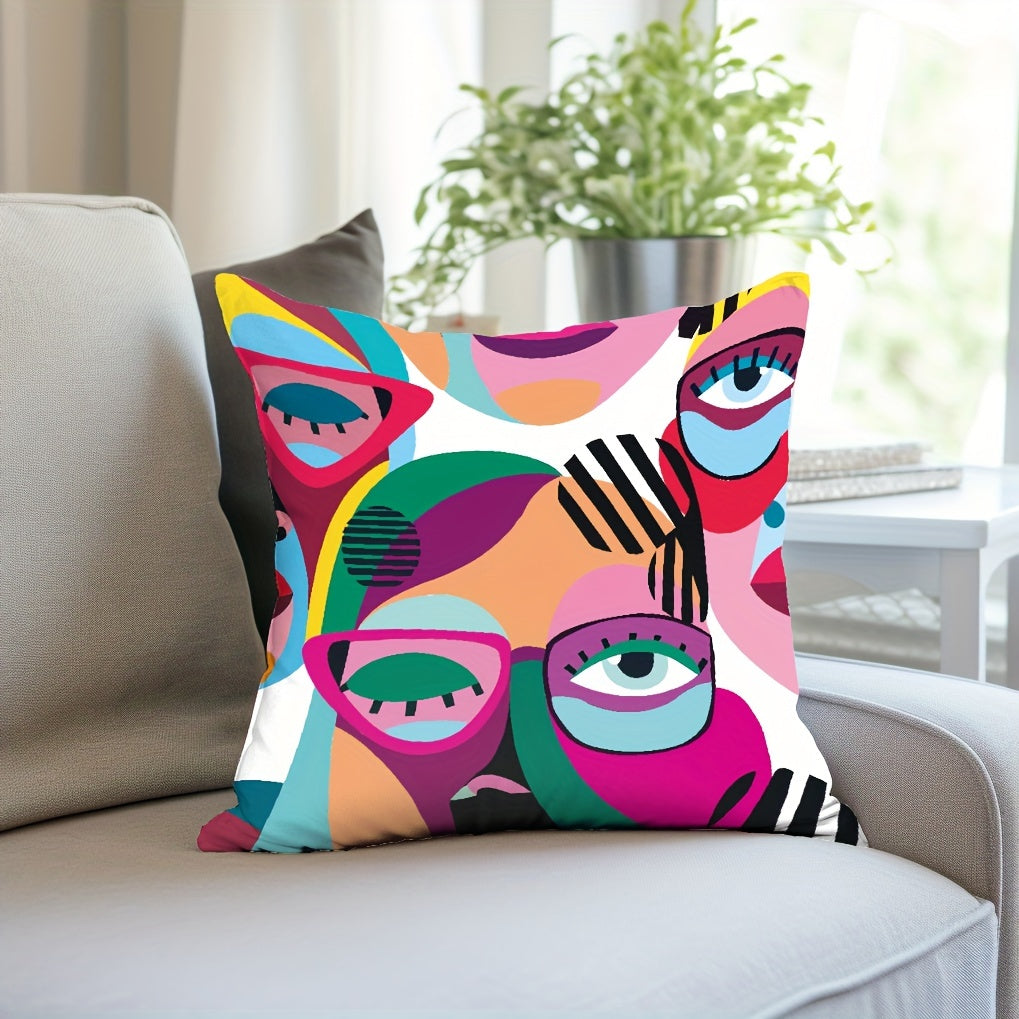 Abstract Lady Figure Throw Pillow Covers