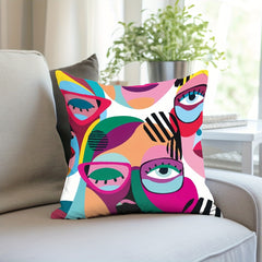 Abstract Lady Figure Throw Pillow Covers