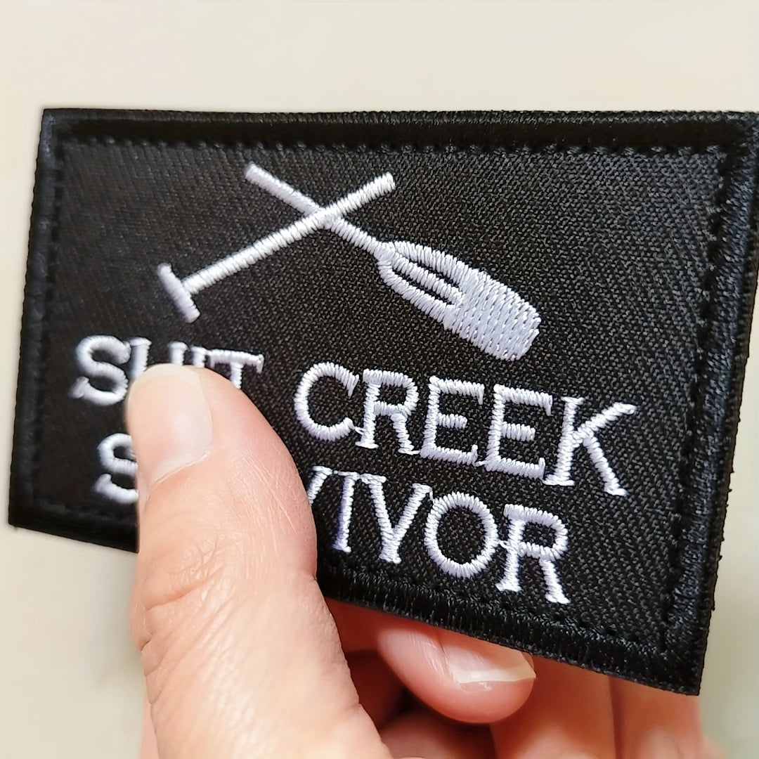 Creek Survivor Patch Embroidered Applique Army Morale Hook & Loop Emblem