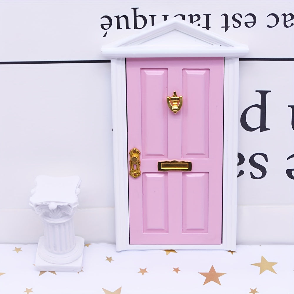 Mini Wooden Elf Door Model Dollhouse DIY Accessory Halloween Christmas