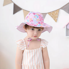 Teen Casual Butterfly Graphic Print Sun Hat, Adjustable Breathable Wide Brim Hat
