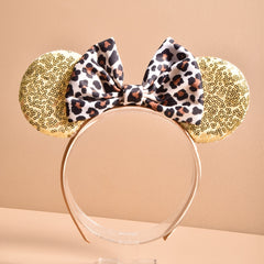 Girls Leopard Bow Tie Headband for Party Wedding Clothes
