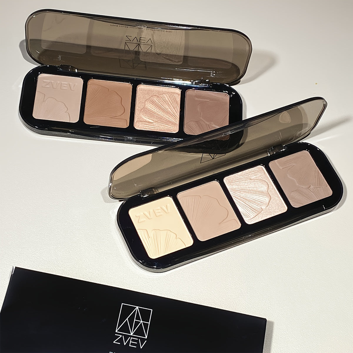 4 Colors Contouring Palette Eyeshadow Palette Brown Coffee Tone Matte Finish