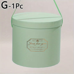 Round Flower Packaging Box, Portable Cylinder Hugging Bucket