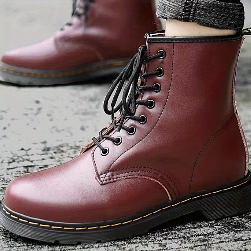 Women's Lace Up Ankle Combat Boots Round Toe Short Boots