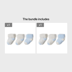 3 Pairs Newborn Baby Striped Plush Crew Socks for Boys/Girls