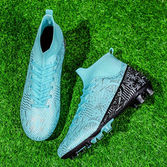 High Top Football Shoes Long Spikes Lightweight Turf Soccer Shoes