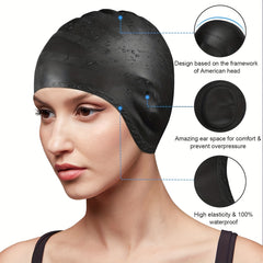 Waterproof Swimming Cap Ear Protection Silicone Swimming Cap