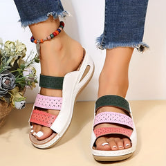 Women's Summer Sandals Comfortable Slip-On Flip Flops with Arch Support