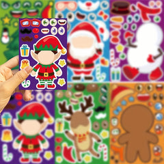 DIY Puzzle Stickers Christmas Images Funny Face Jigsaw Stickers