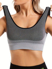 Sports Bra Women's Plus Stripe Print Shockproof High Stretch Yoga Runn