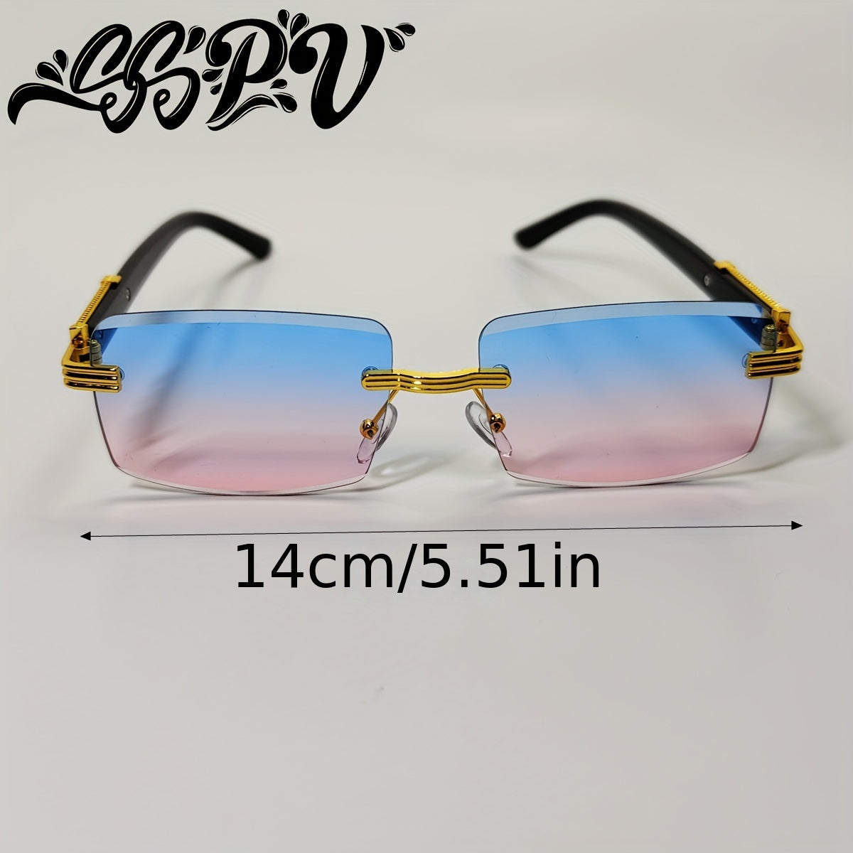 Rimless Square Gradient Sunglasses for Men and Women