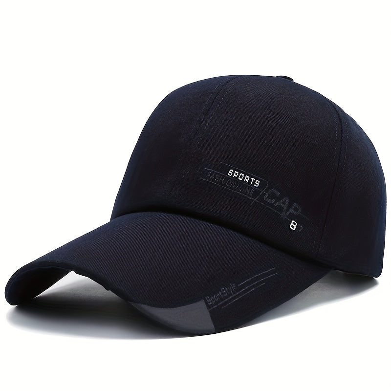 Baseball Cap Print Long Brim Cap Classic Adjustable Plain Hat