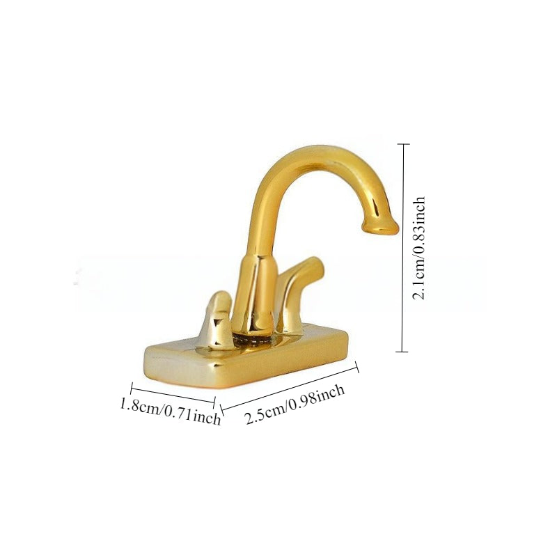1:12 Scale Dollhouse Kitchen & Bathroom Set - Faucet, Pots, Utensils