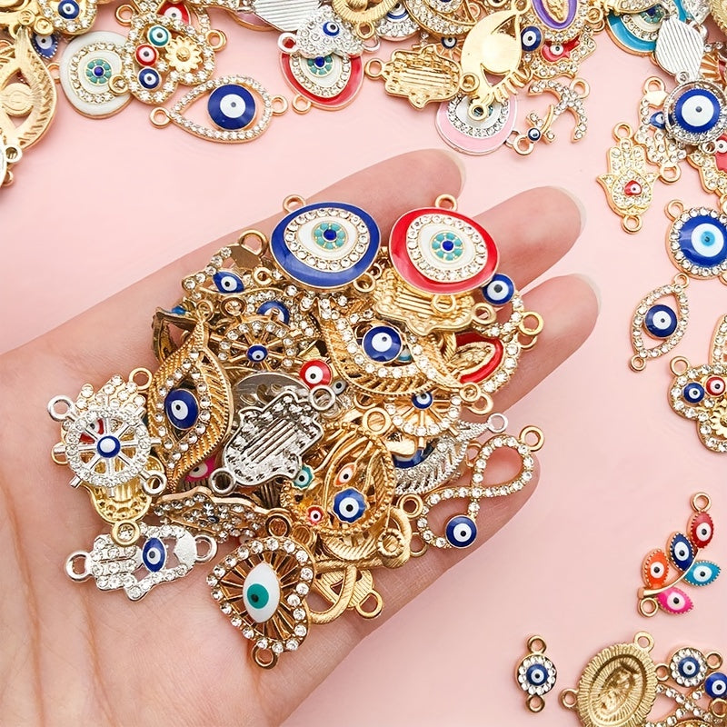 12pcs Mixed Alloy Devil's Eye Enamel DIY Jewelry Charms Halloween