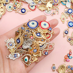 12pcs Mixed Alloy Devil's Eye Enamel DIY Jewelry Charms Halloween