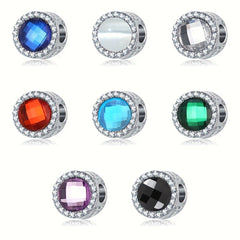 Silver Grey Double Rhinestone Pendant Beads for DIY Jewelry