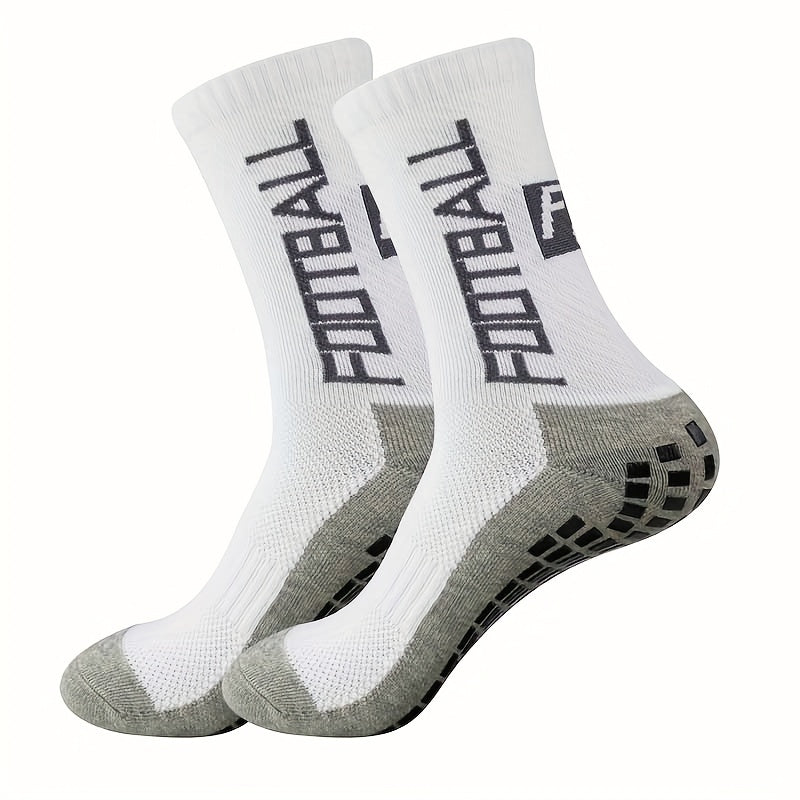 Colorful Letter Anti-skid Football Socks, Breathable Mid-calf Socks