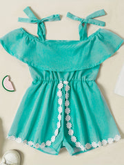 Toddler Girls Cold Shoulder Rompers Kids Summer Clothes
