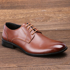 Men's Almond Toe Derby Shoes Lace up Front Dress Shoes