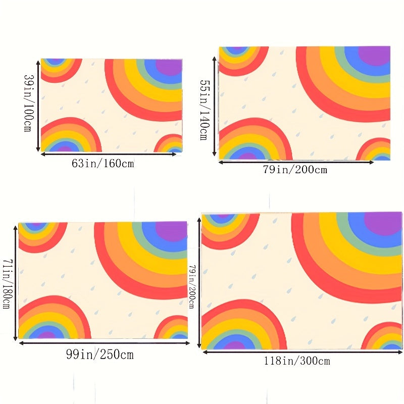 Soft Fluffy Rainbow Large Carpet Area Carpet Non Slip Living Room Bedroom