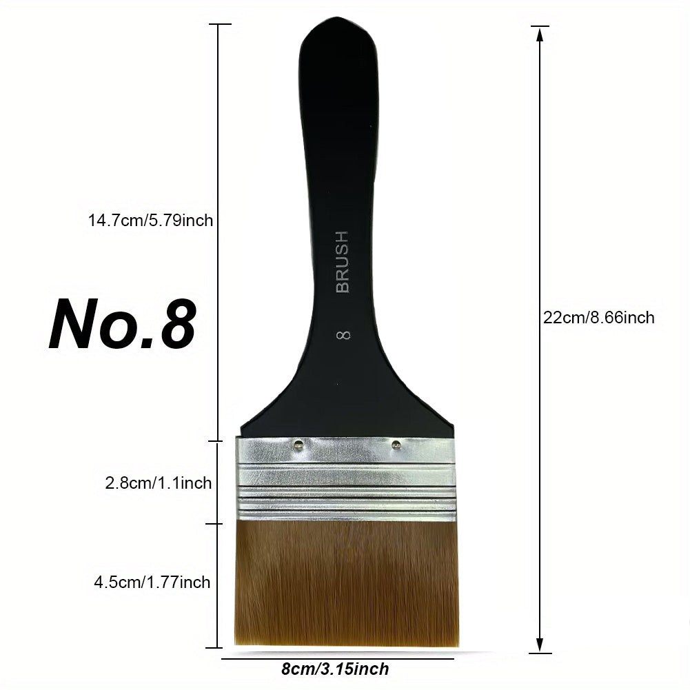 Wooden Handle Nylon Hair Artist Brush Watercolor Acrylic Art Supplies