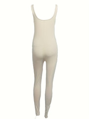 Women's Ribbed Bodycon Jumpsuit Fitness Yoga Tank Top