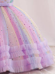 Girls Ombre Heart Appliques Tutu Dress For Party Birthday