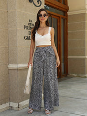 Floral Print Wide Leg Pants Casual Style