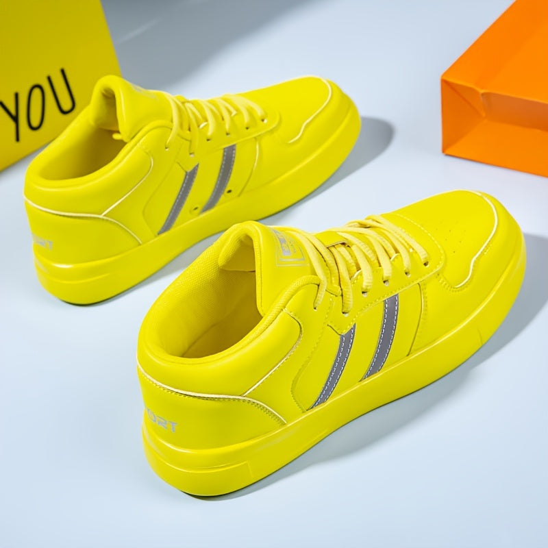 Customizable Lace Up Skate Sneakers Anti Skid Casual Elevator Shoes