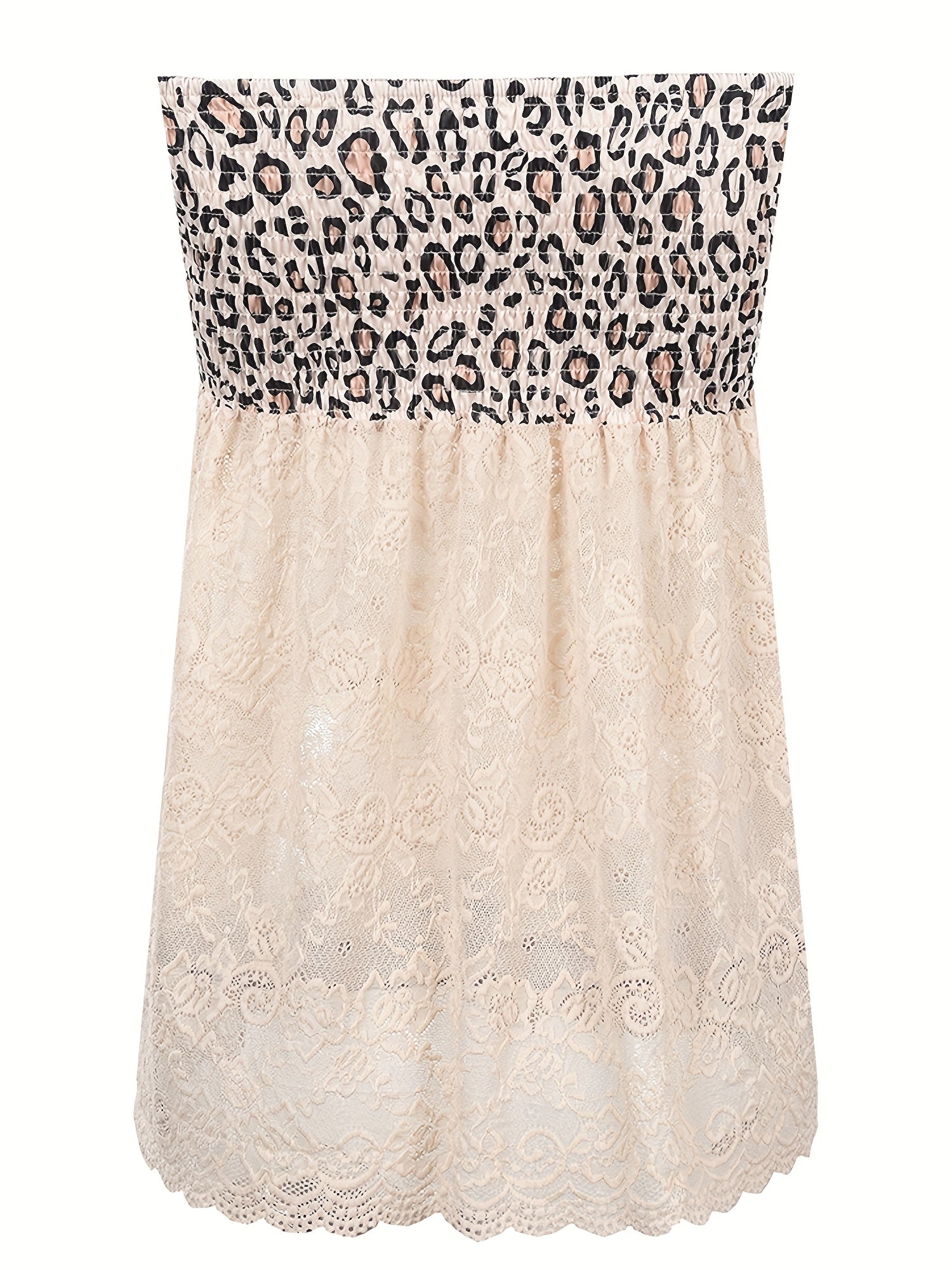 Lace Shirred Tube Top Backless Sexy Summer Women's Clothing