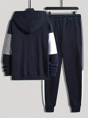 Boy's 2pcs Block Hoodie & Sweatpants Set Spring Fall Casual Outfits