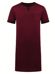 Men's Long Nightgown Thin T-shirt Loose Loungewear Pajamas Arab Robe