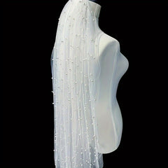 Wedding Veil Tulle with Flocked Polka Dots Hair Accessory