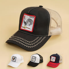 Cartoon Chicken Patch Baseball Cap Mesh Trucker Hat