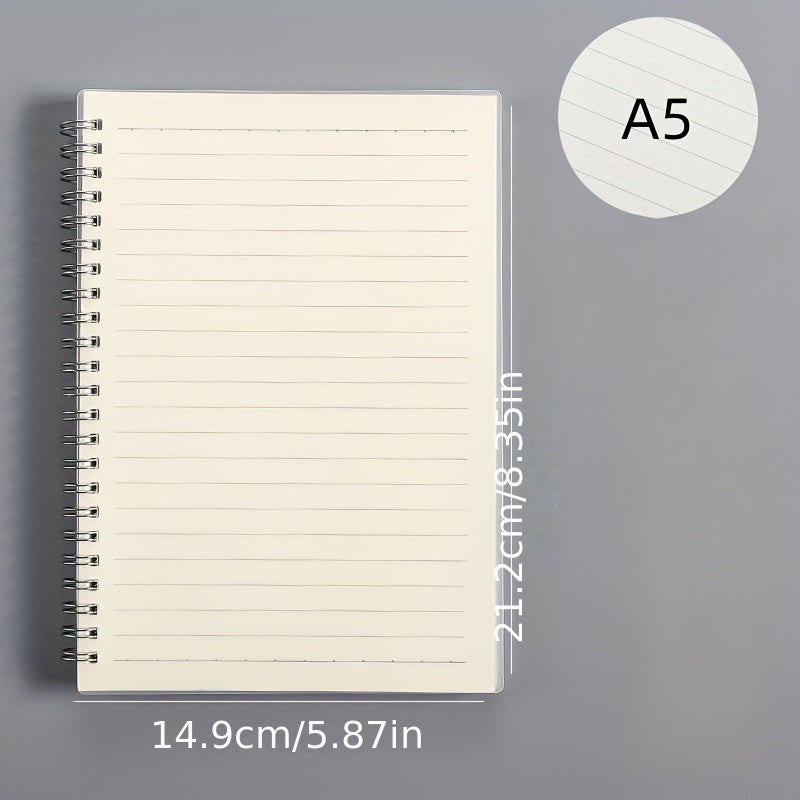 1PC Grid Horizontal Line Blank PP Frosted Student Coil Notebook