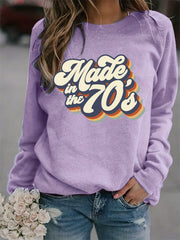 Vintage 70s Print Graphic Pullover Sweatshirt