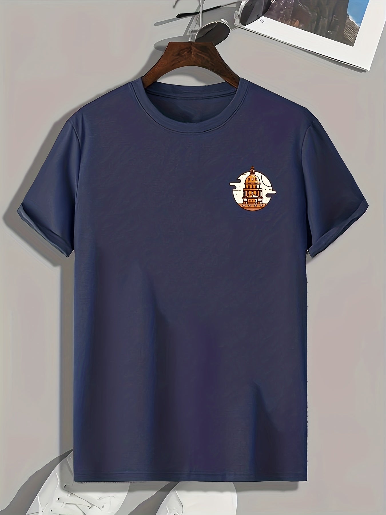 Pattern Print Men's Sports T-shirt Graphic Tee Men's Fitness Clothing